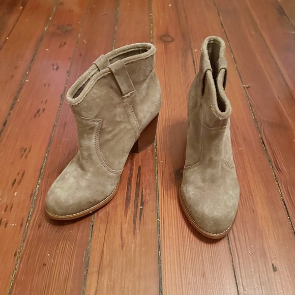 Splendid Eloise Suede Booties, Taupe - Picture 4 of 7
